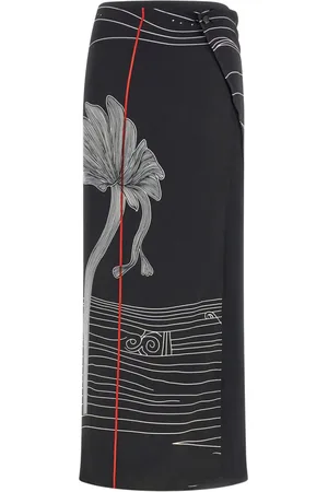 Salvatore Ferragamo Graphic-print silk skirt