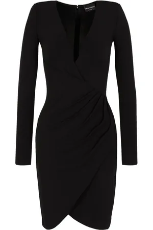 Emporio Armani Crossover neck draped dress