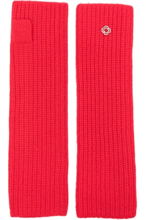 Maje Logo-applique mittens