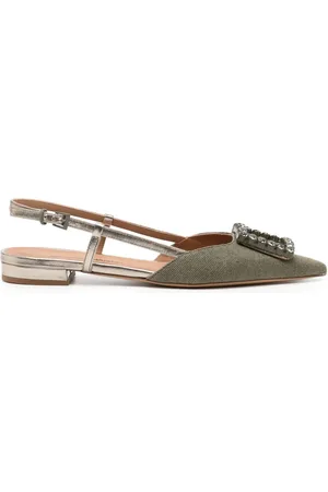 Madison.Maison Khaki/Gold Sling Back Flat