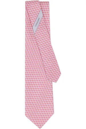 Salvatore Ferragamo Flamingo-print silk tie