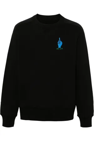SACAI X Gonz text-print sweater