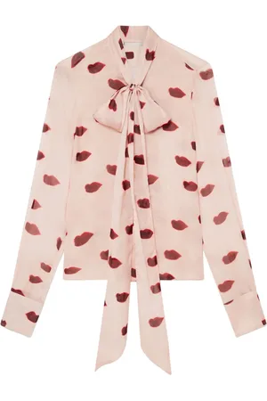 Stella McCartney Lips-print silk blouse