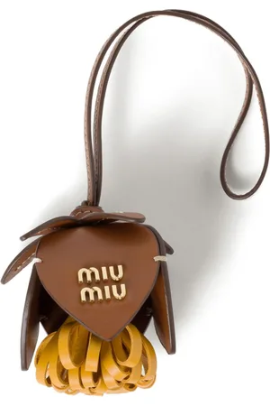 Miu Miu Logo-lettering leather bag charm