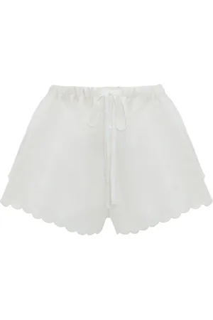 Victoria Beckham Embroidered drawstring-waist shorts