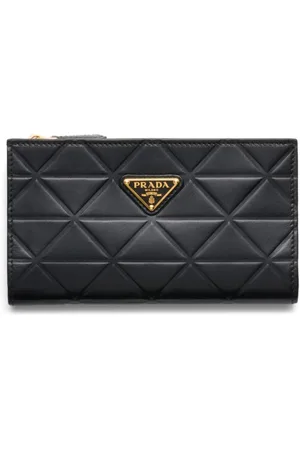 Prada Large triangle-logo leather wallet