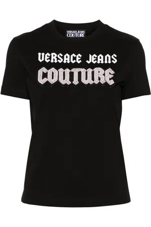 VERSACE Bead-embellished cotton T-shirt