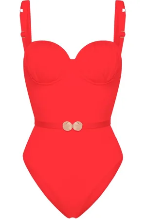 Noire Swimwear Belted ruched balconette swimsuit