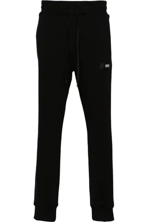 VERSACE Logo-patch cotton track pants