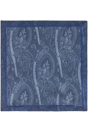 Etro Paisley-logo-print silk scarf