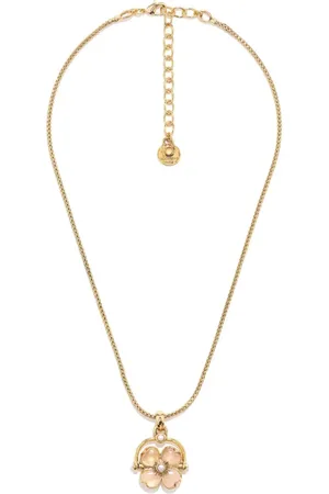 Goossens 24kt plated Clover quartz and pearl necklace