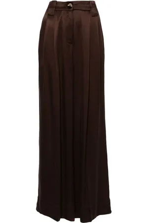 Ganni High-waisted satin trousers