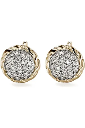 John Hardy 14kt yellow JH Essential diamond stud earrings