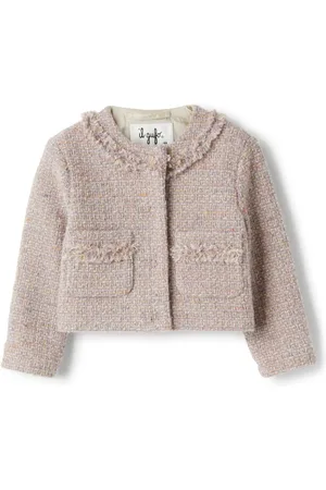 Il gufo Frayed-detailing tweed jacket