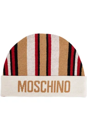 Moschino Logo-intarsia striped beanie