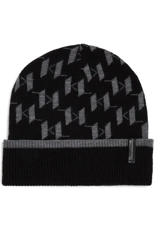 Karl Lagerfeld Intarsia-knit monogram beanie