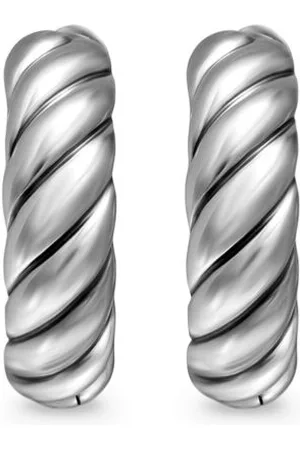 David Yurman Sterling Sculpted Cable hoop earrings (18.6mm)