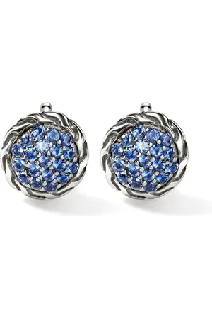 John Hardy Carved Chain sapphire stud earrings