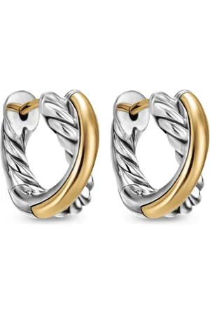 David Yurman 18kt yellow gold Crossover hoop earrings
