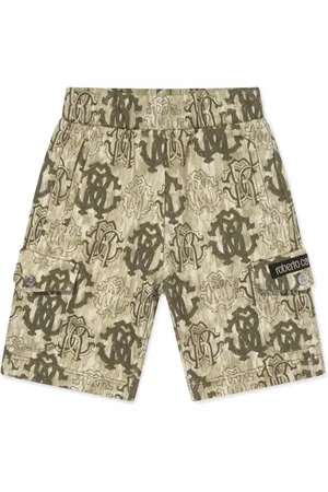 Roberto Cavalli 3D monogram-print cargo shorts