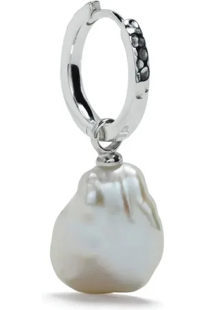 Dower and Hall Pear-pendant hoop earring