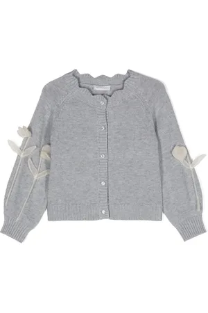 MONNALISA Floral-appliqu?? cardigan