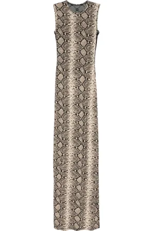 Marine Serre Python-print draped maxi dress