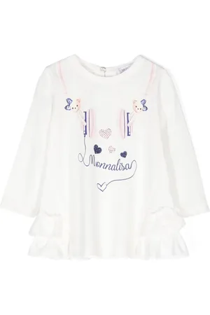 MONNALISA Cuffie headphones-print cotton T-shirt