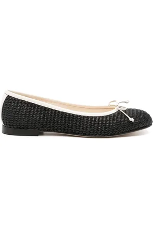 Manolo Blahnik Veralli raffia ballerina shoes