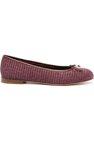 Manolo Blahnik Veralli woven-raffia ballerina shoes