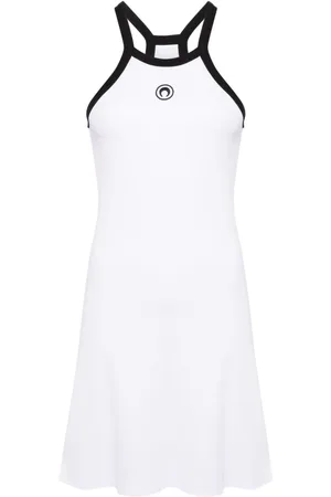 Marine Serre Ribbed flared dress