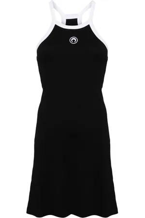 Marine Serre Ribbed flared dress