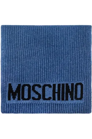 Moschino Intarsia-knit logo scarf