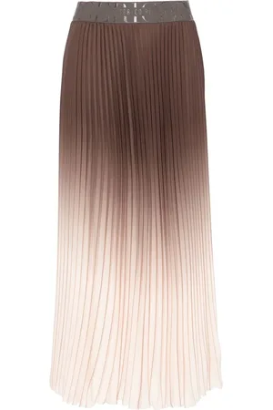 PESERICO SIGN Logo-waistband pleated skirt