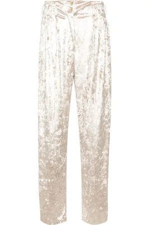 GENNY Velour straight-leg trousers