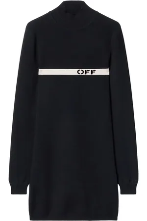 OFF-WHITE Intarsia-knit logo dress