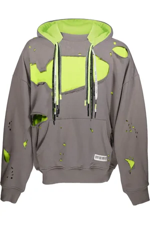 MOSTLY HEARD RARELY SEEN Layered distressed cotton hoodie