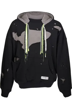 MOSTLY HEARD RARELY SEEN Layered distressed cotton hoodie