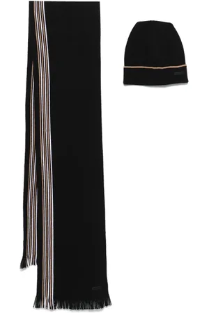 HUGO BOSS Logo-patch scarf set