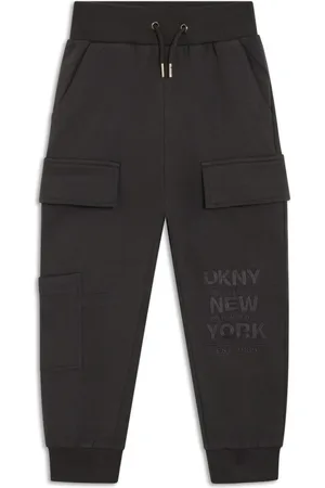 DKNY Logo-embroidered cotton track pants