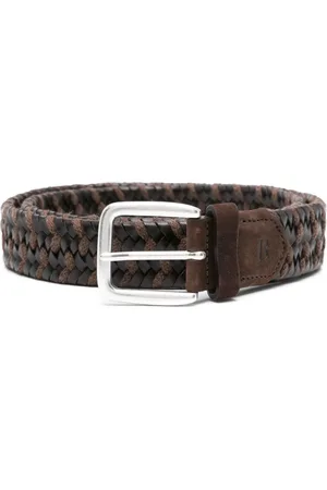 Boggi Milano Leather woven belt