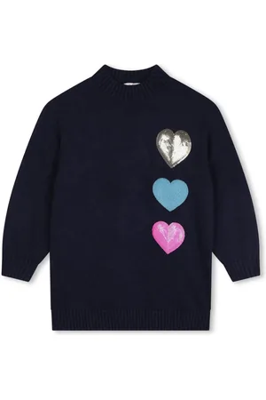 Billieblush Heart-patches knitted dress