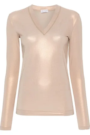 Brunello Cucinelli Monili chain-detail lurex top