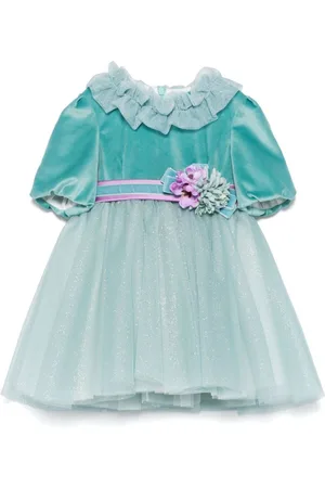 COLORICHIARI Floral-appliqu??d dress