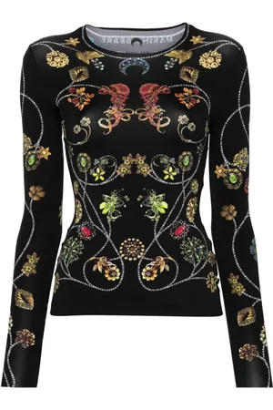 Marine Serre Floral jewellery-print T-shirt