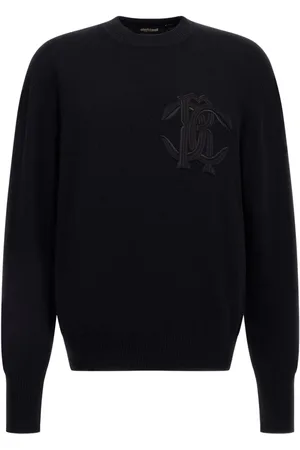 Roberto Cavalli Logo-embroidered wool sweatshirt
