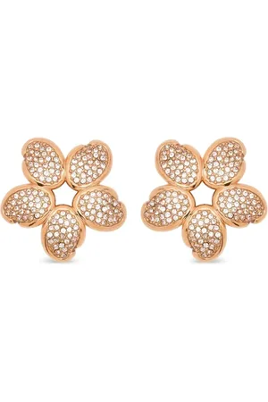 Oscar de la Renta Crystal O Flower earrings