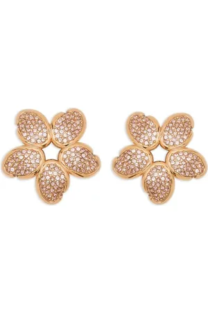 Oscar de la Renta Crystal O Flower earrings