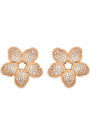 Oscar de la Renta Crystal O Flower earrings