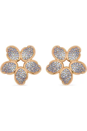 Oscar de la Renta Crystal O Flower earrings